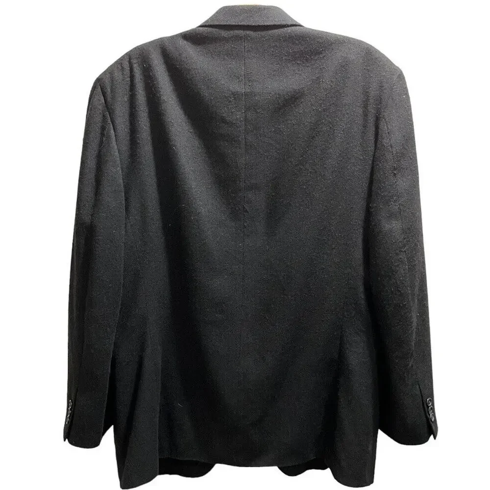 Oscar De La Renta Sports Coat Men 42R‎ Black Blazer Single Breasted Jacket